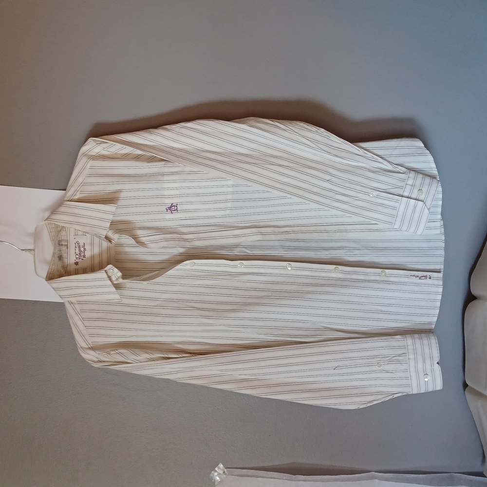 Original Penguin Men's Small Heritage Slim Fit Stripped Button Down Shirt